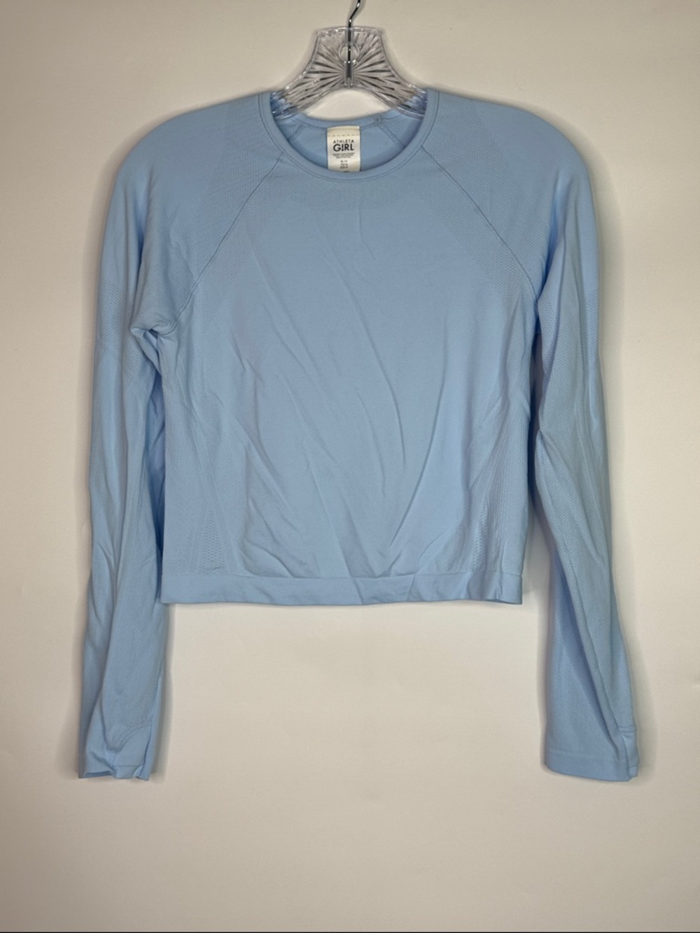 Athleta Light Blue Power Up Long Sleeve Shirt Size Girls XL